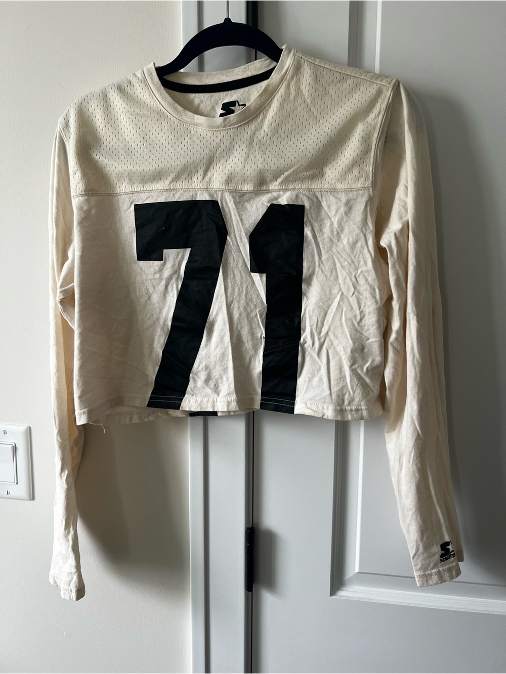 Starter Cream Long Sleeve Crop Jersey